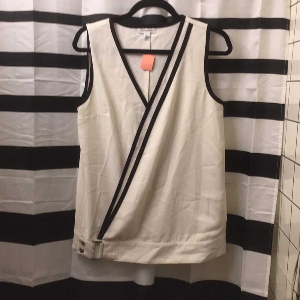 Calvin Klein faux wrap top. Size S